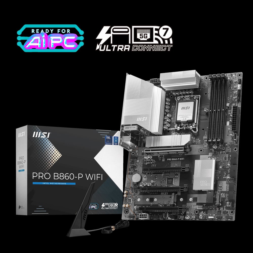 MSI PRO B860-P WIFI SOKET 1851 DDR5 8600MHZ(OC) 3xM.2 1x TB4 HDMI DISPLAY 5G LAN WIFI 7 ATX