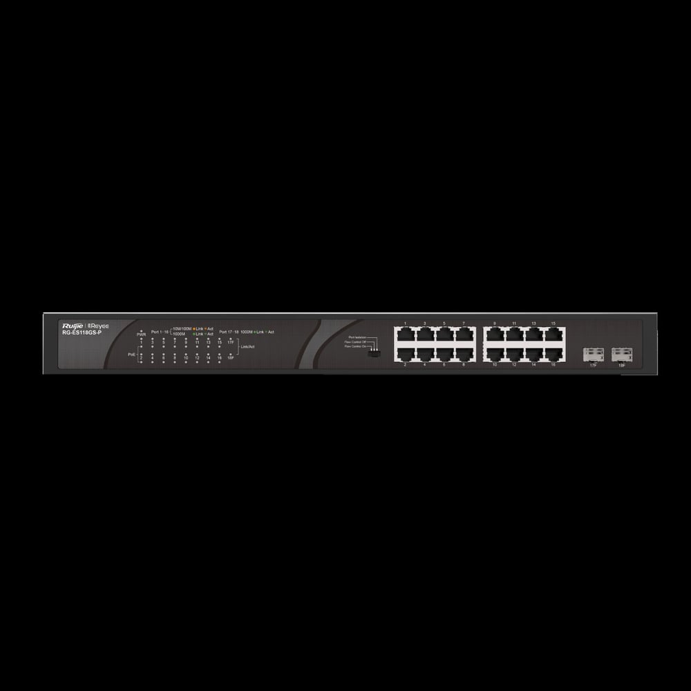 RUİJİE-REYEE RG-ES118GS-P 16XGE 2XGE/SFP F.GİGABİT 247W POE SWİTCH