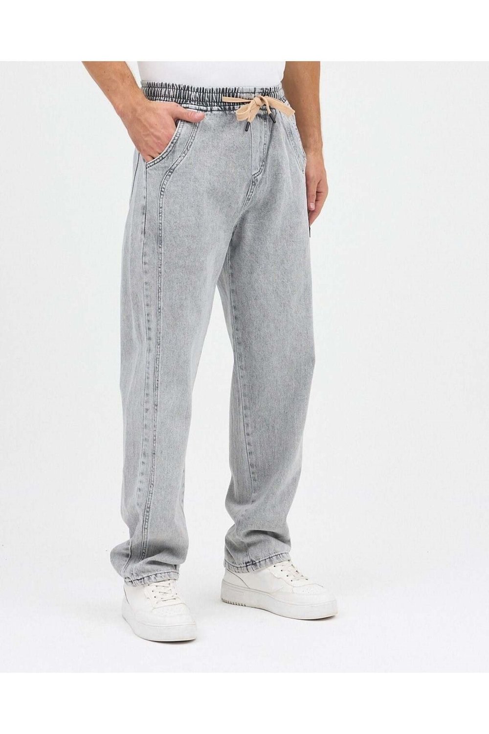AMERİCANO BAGGY JEAN PANTOLON (KAR GRİ)