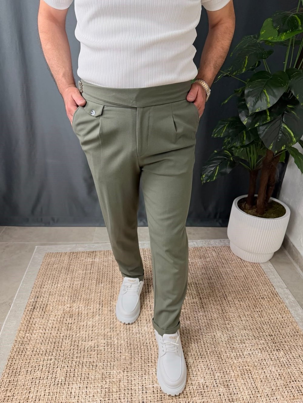 BELİ KEMERLİ DUBLE PAÇA PANTOLON