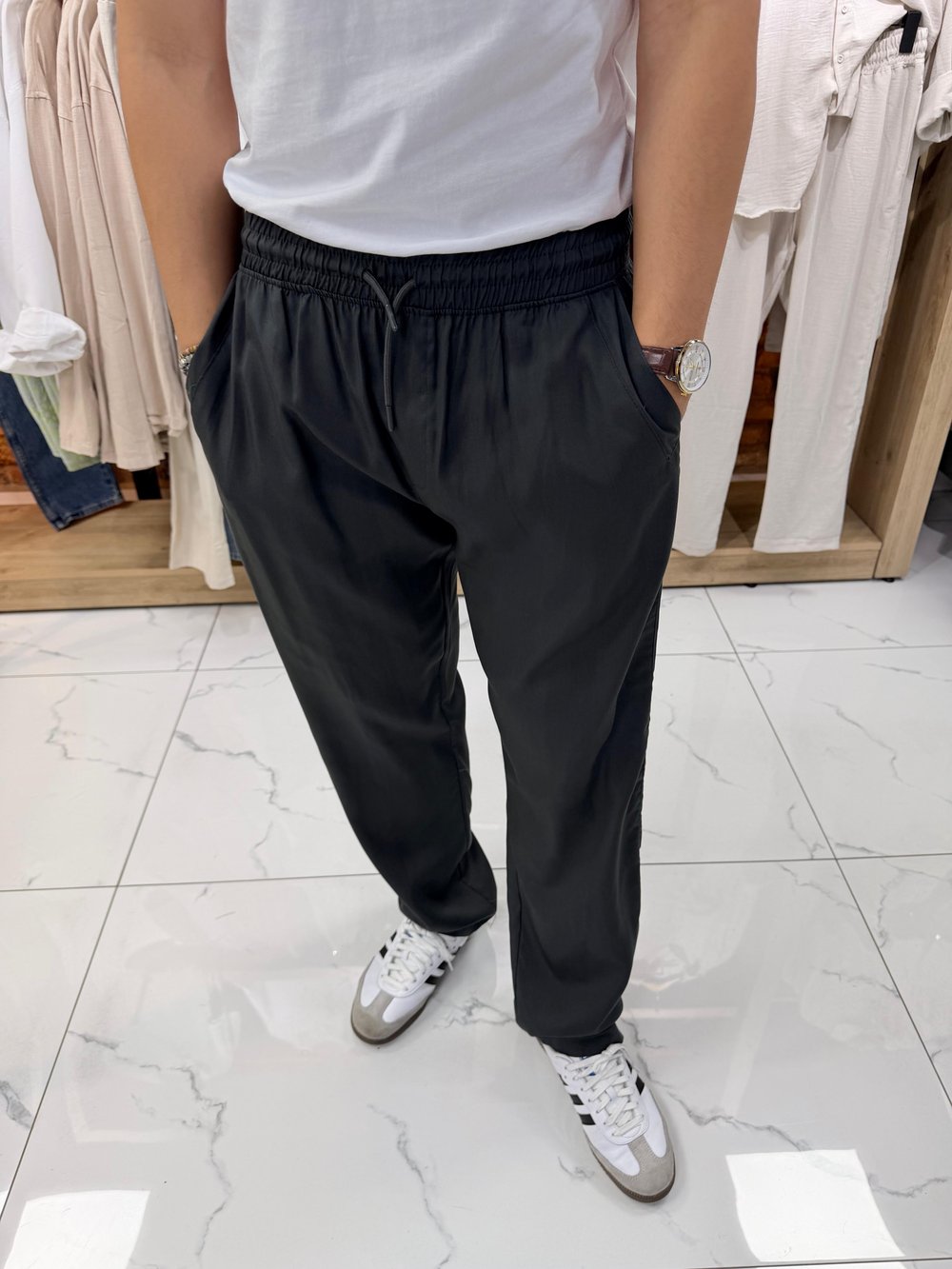BELİ LASTİKLİ KUMAŞ BAGGY PANTOLON