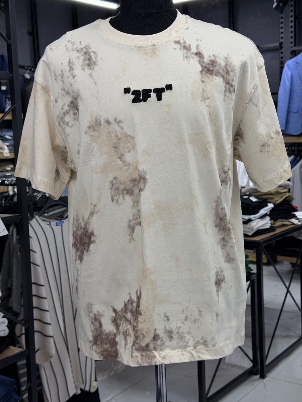 Erkek Batik Desenli Oversize Tişört