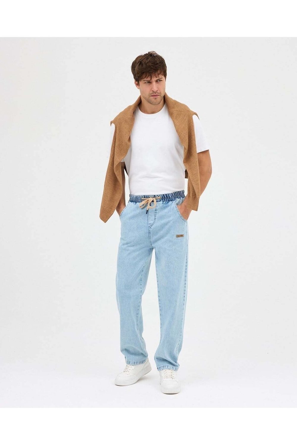 SALAŞ BAGGY JEAN PANTOLON (BUZ MAVİSİ)
