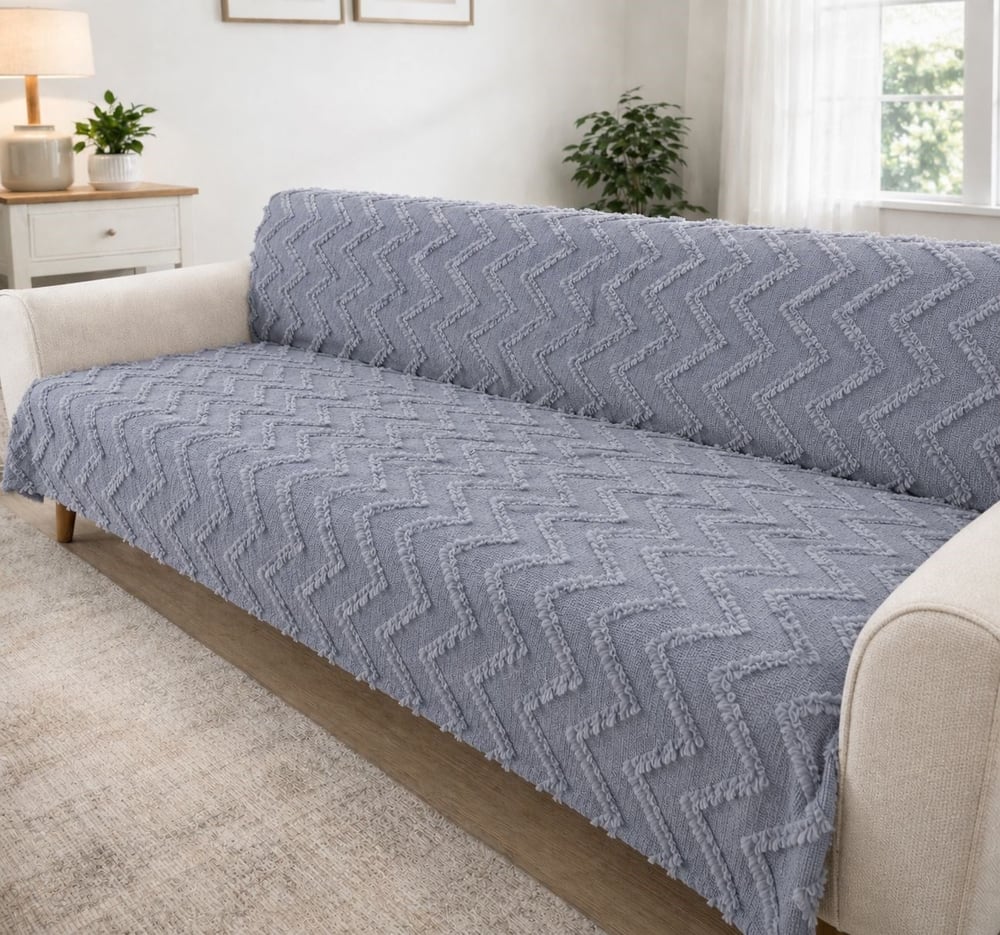 Kaymaz Jakar Sakallı Koltuk Örtüsü 170*210 Cm-Mavi