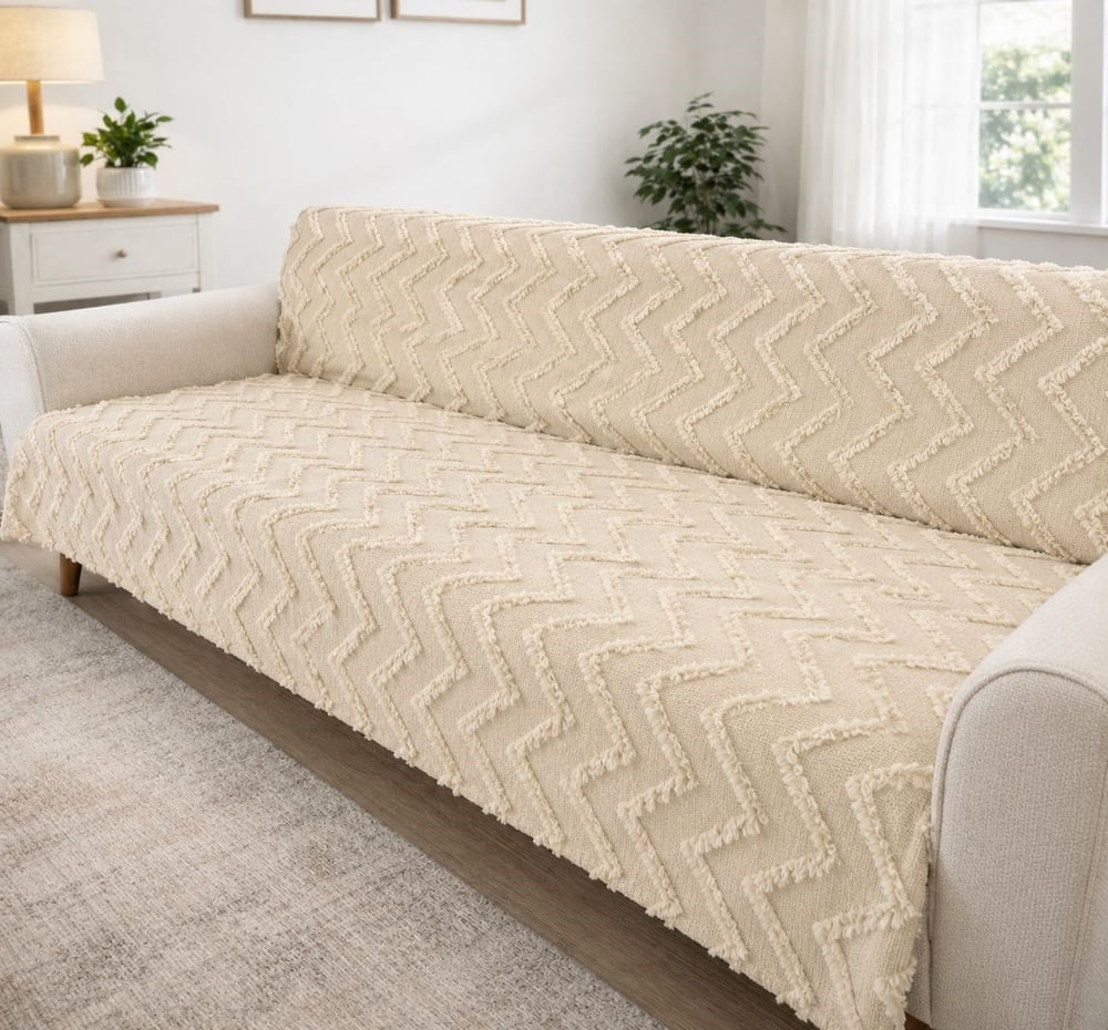 Kaymaz Jakar Sakallı Koltuk Örtüsü 170*210 Cm-Bej