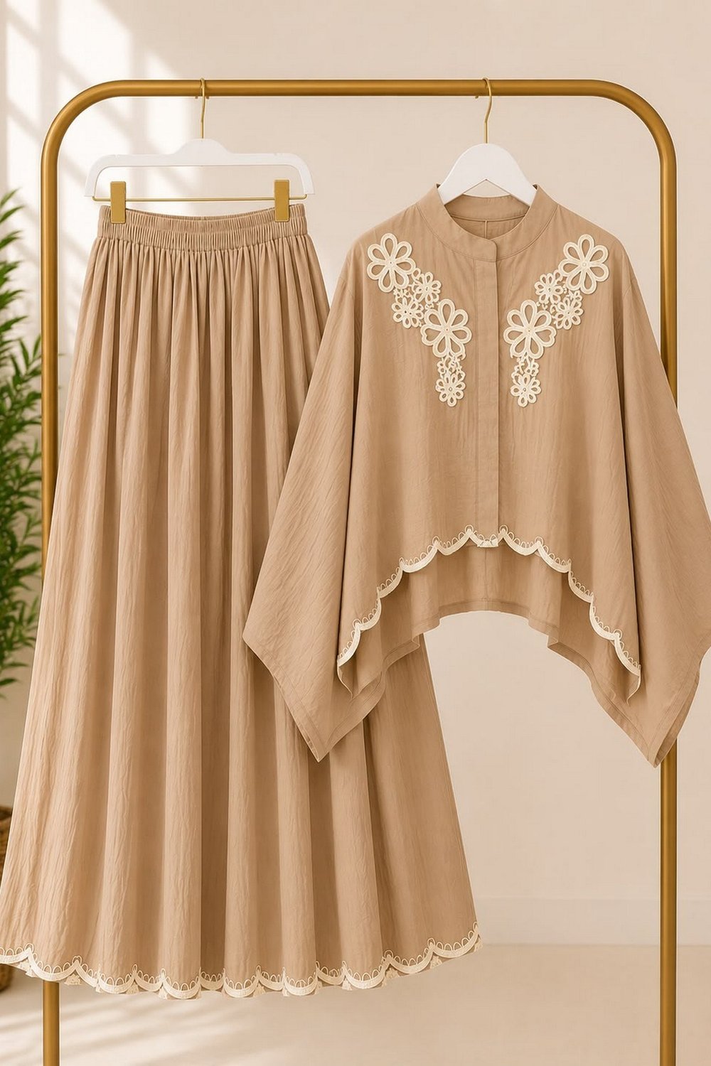 Muslin Kumaş Takım-Camel