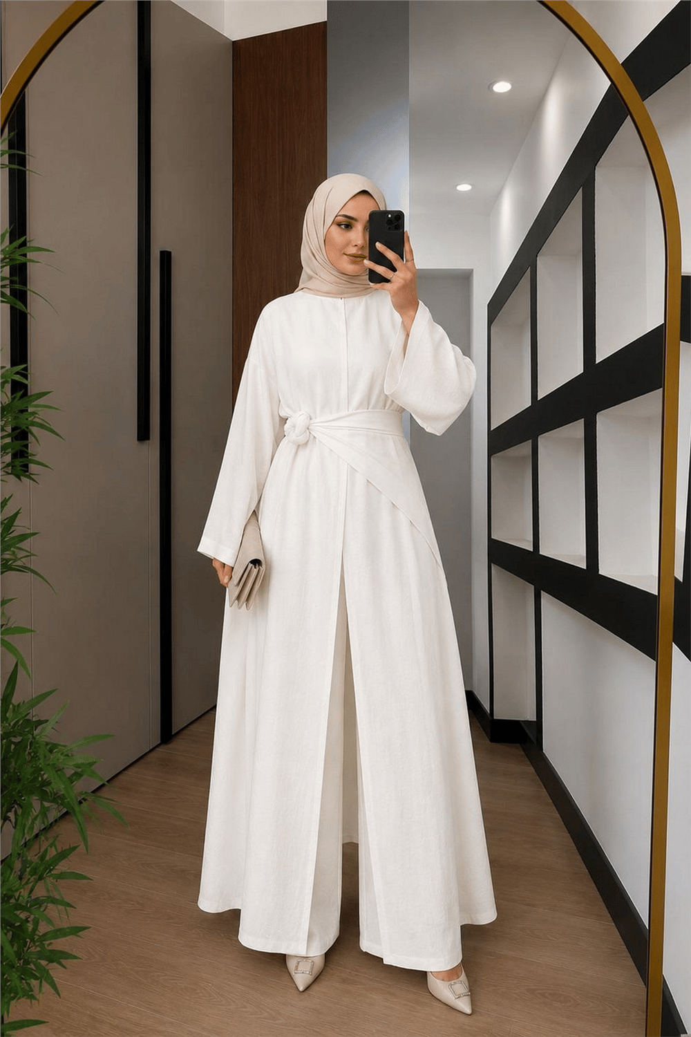 Takım 3 Parça Kumaş Lilium-Beyaz