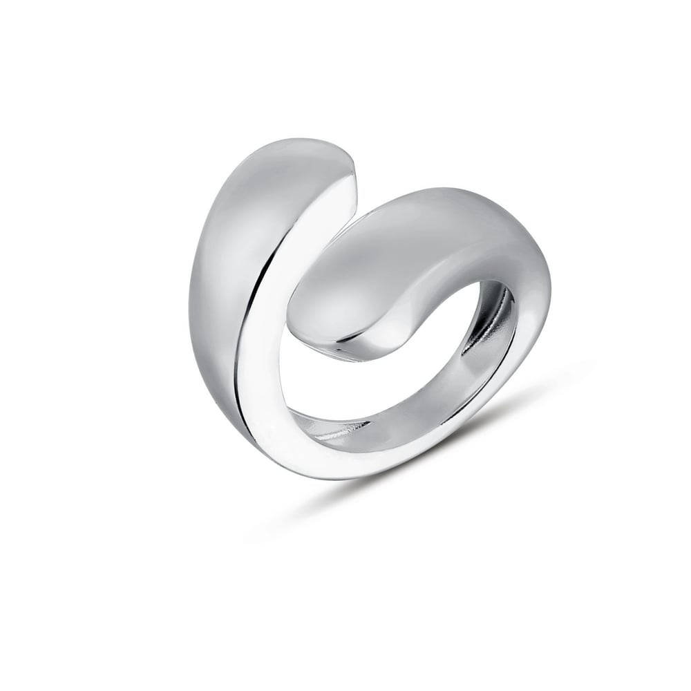 Big Silver Twist Ring