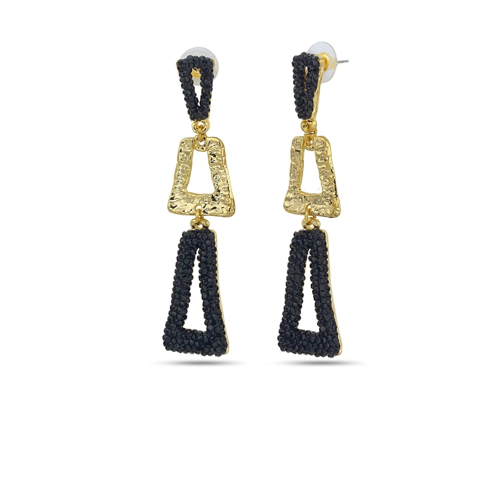Black Gold Lily Earrings