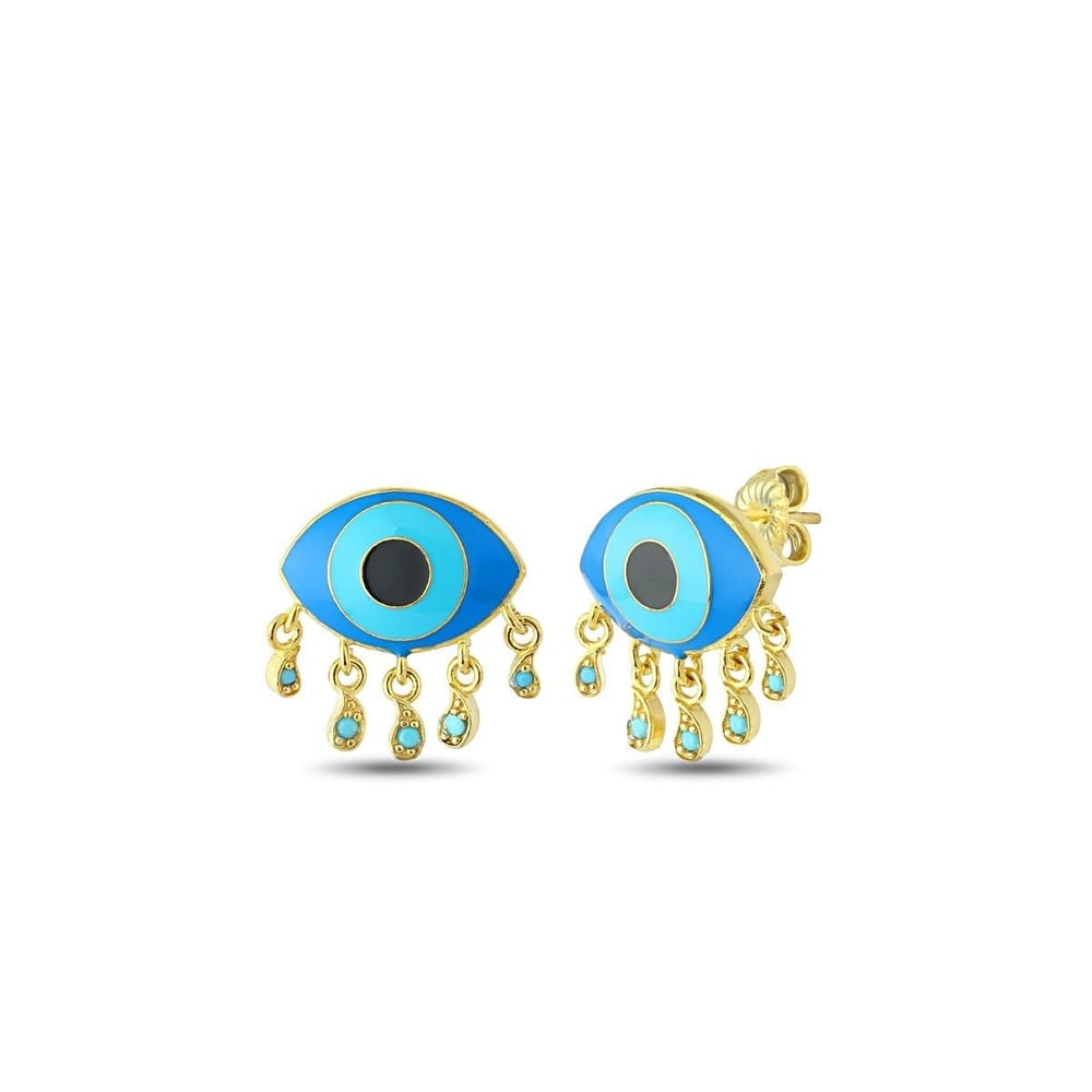 Enamel Blue Eye Earrings