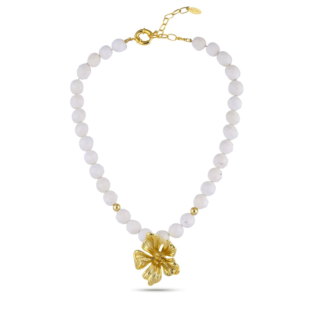 Gold Bloom Çiçek Kolye