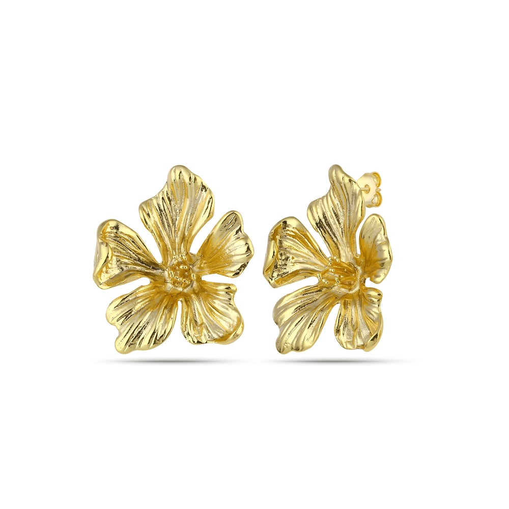 Gold Bloom Çiçek Küpe