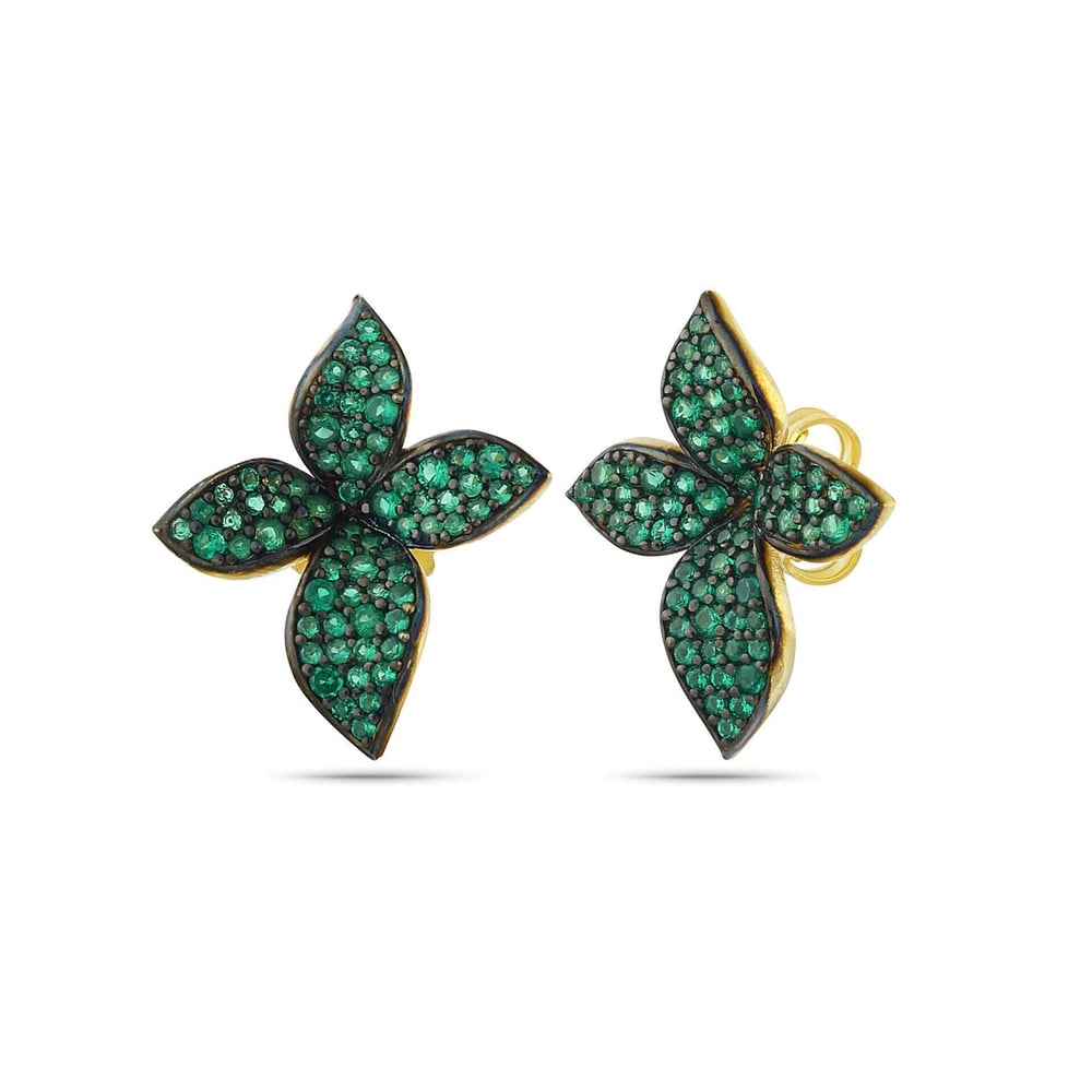 Green Maxi Mini Violet Earrings