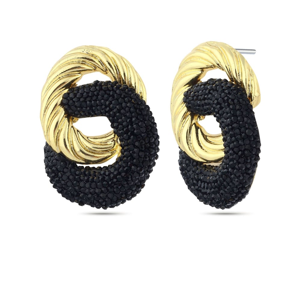 Jessica Black Crystal Earrings