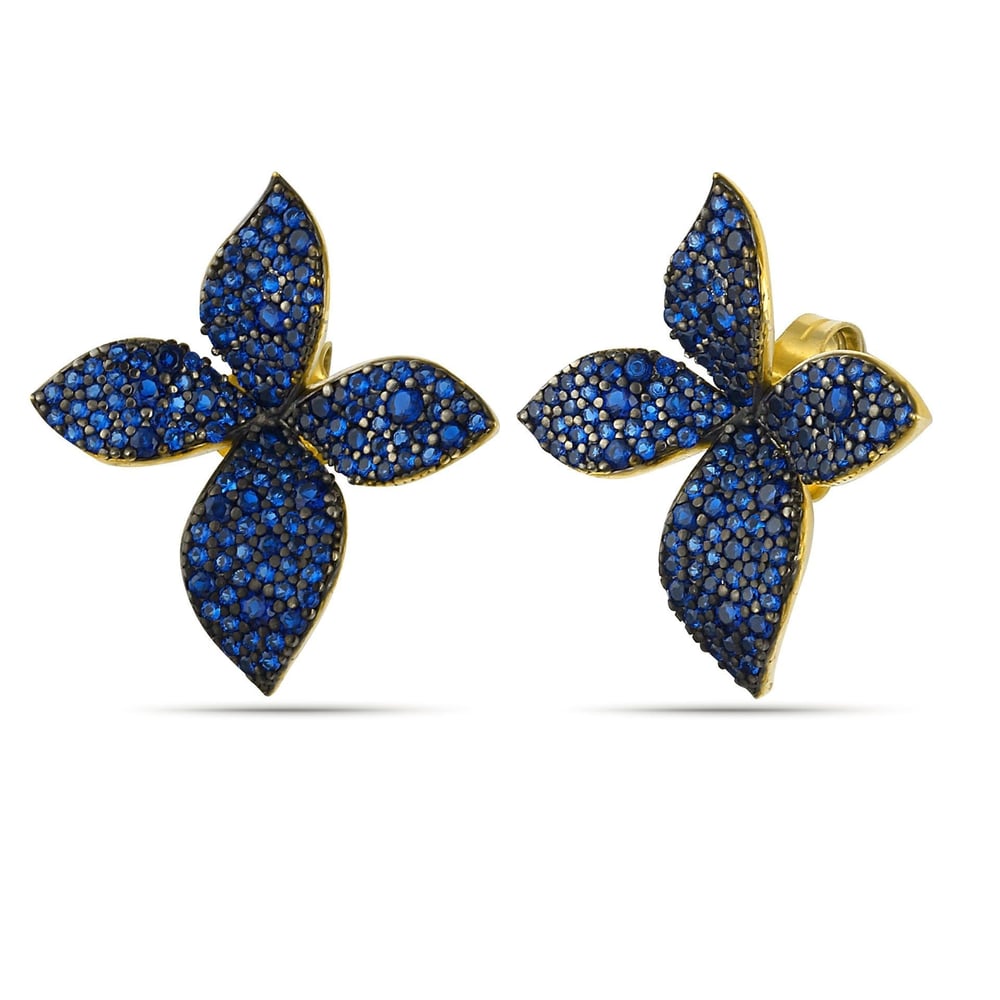 Navy Mini Violet Earrings