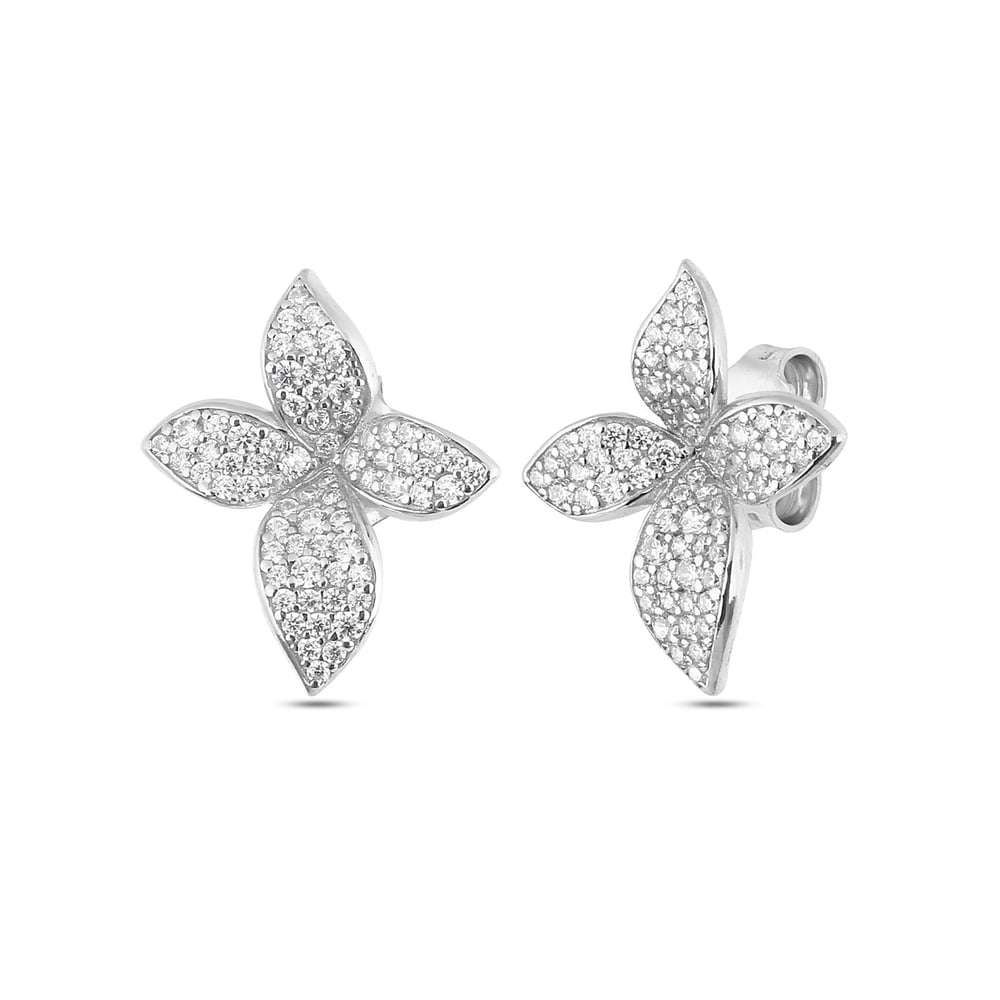 Silver Mini Violet Earrings