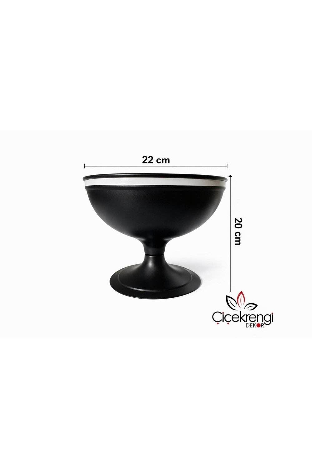 Dekoratif Siyah Metal Ayaklı Saksı 22 cm