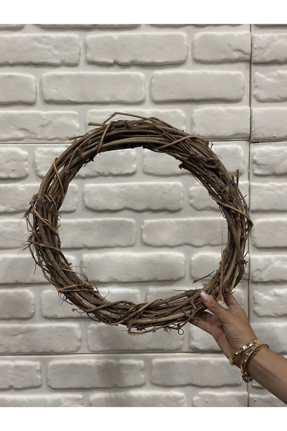 Kapı Çelengi Doğal Hasır Çember (35cm çap)