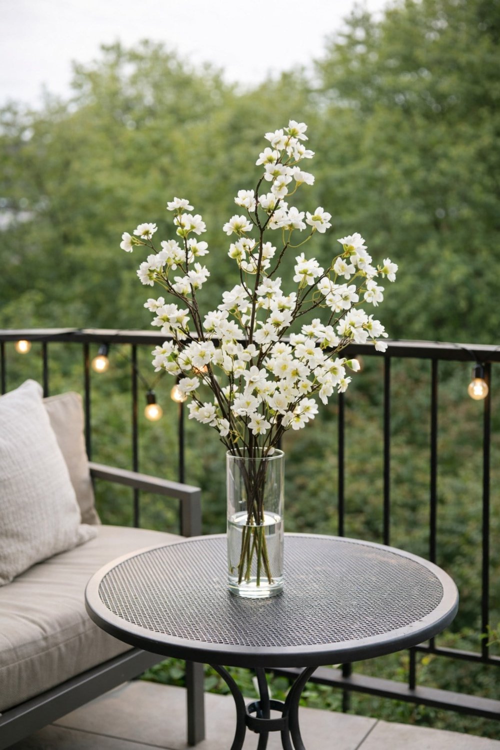 Premium Beyaz Bahar Dalı Yapay Çiçek 90 cm – Dekoratif Sakura / Kiraz Çiçeği Dalı