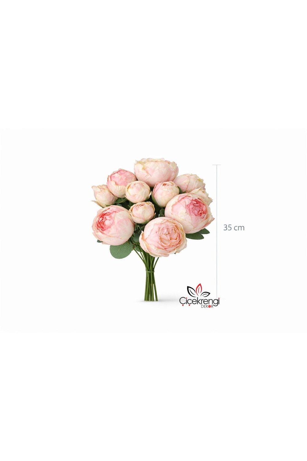 Premium Şakayık Gelin Buketi 35 cm – Yapay Pudra Pembe Şakayık Demeti |