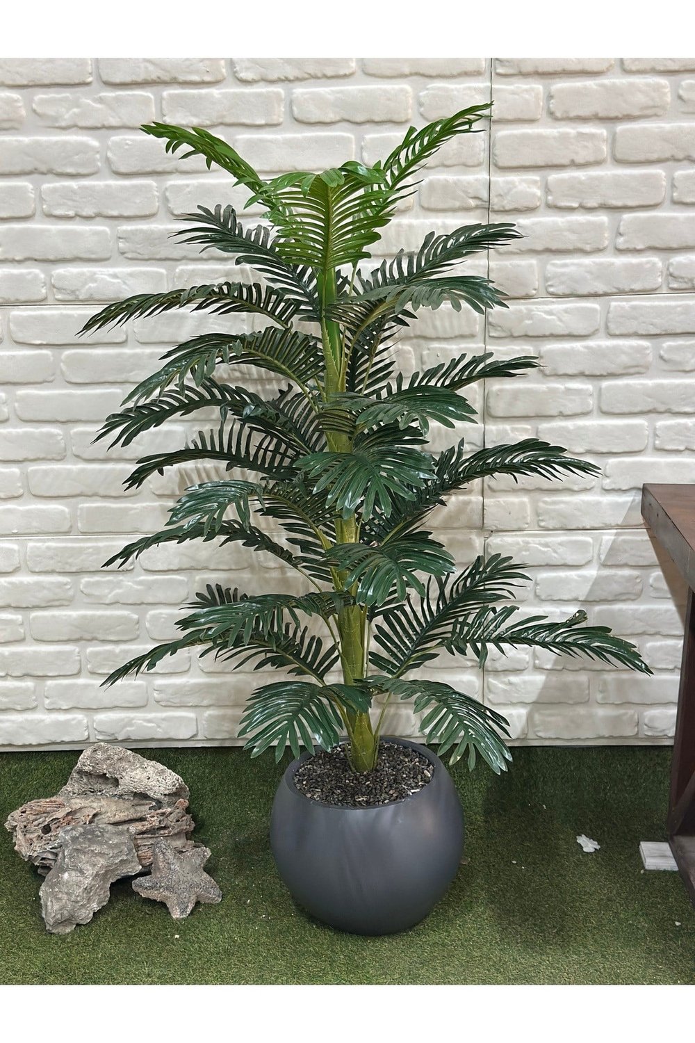 Yapay Palmiye Tek Gövdeli ve Top Saksıda 155cm