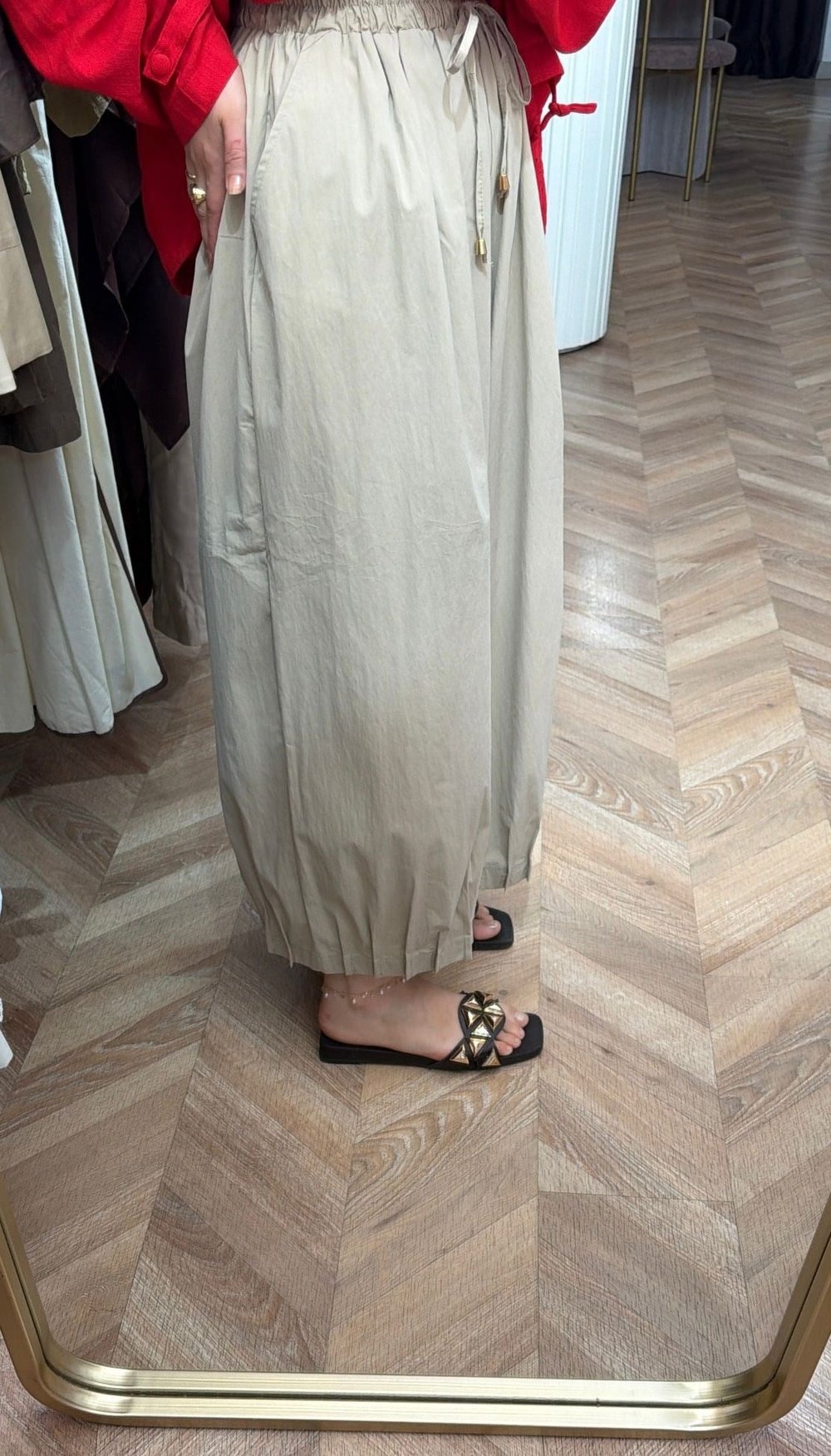Balon Pantalon paça drapeli vizon