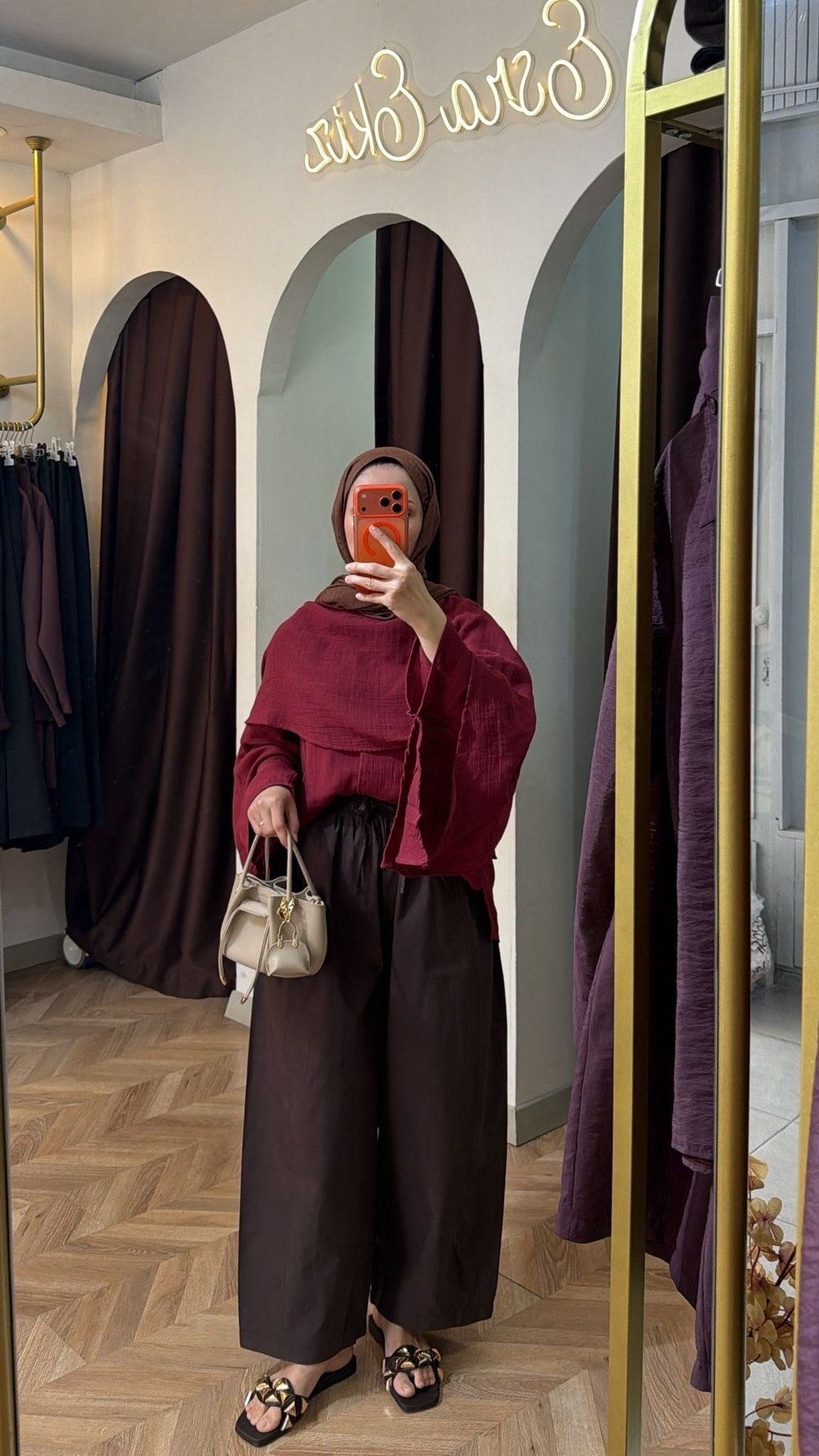 Pelerinli Bluz bordo