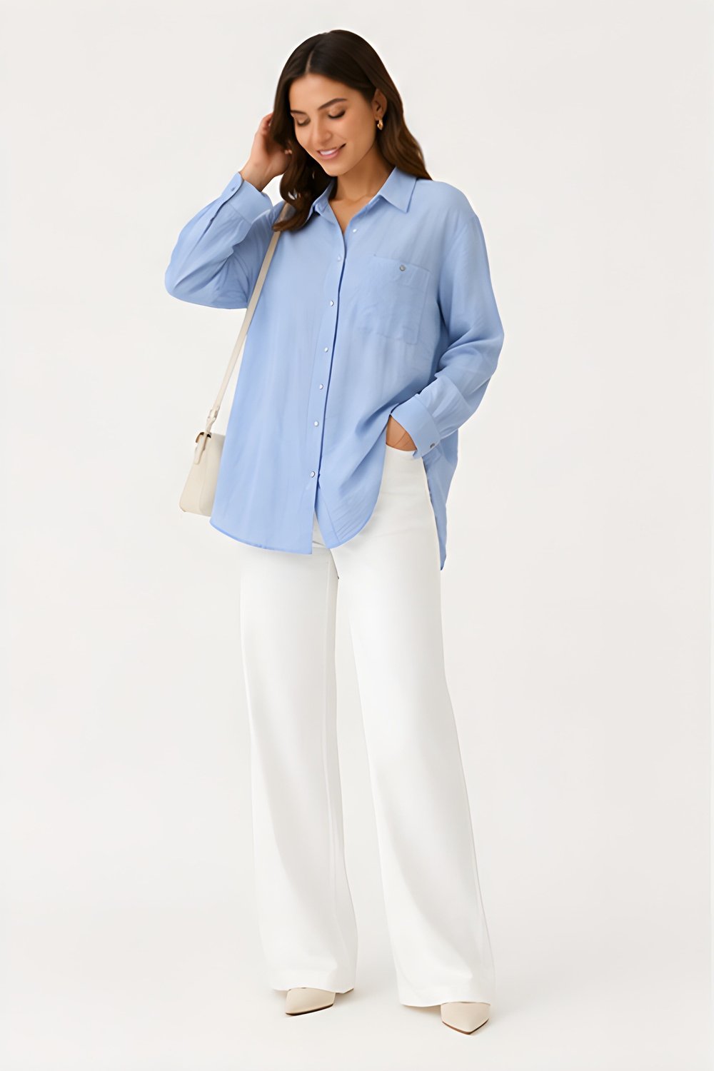 Lili Woman Kadın Effortless Fit Dokulu Gömlek E.2505