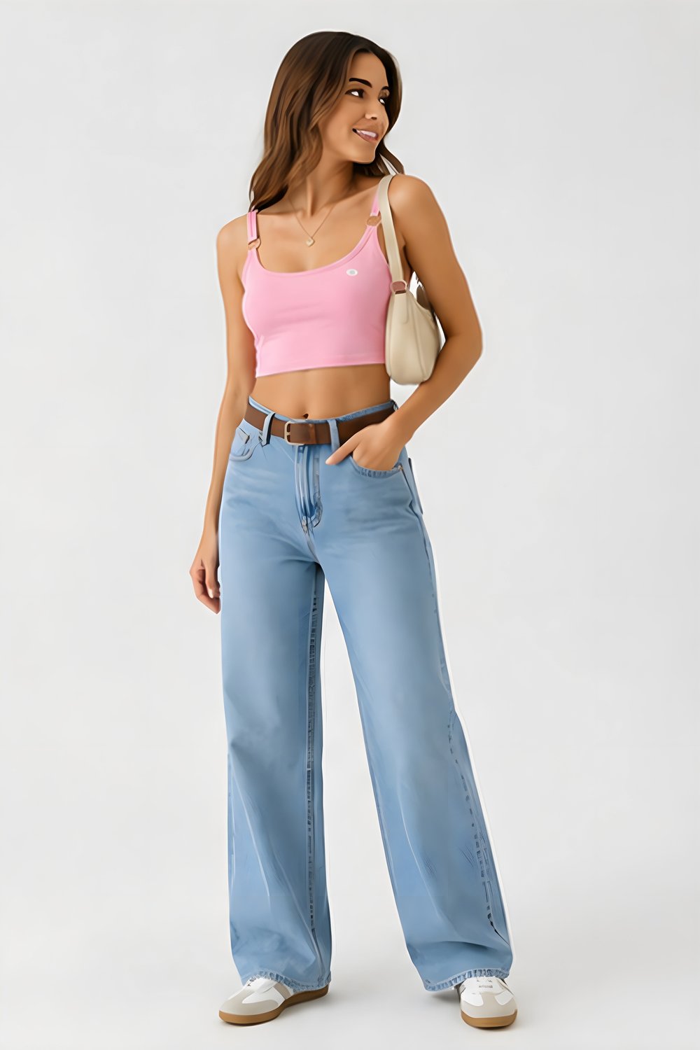 Lili Woman Kadın Pembe Halka Detaylı Crop Atlet E.9062