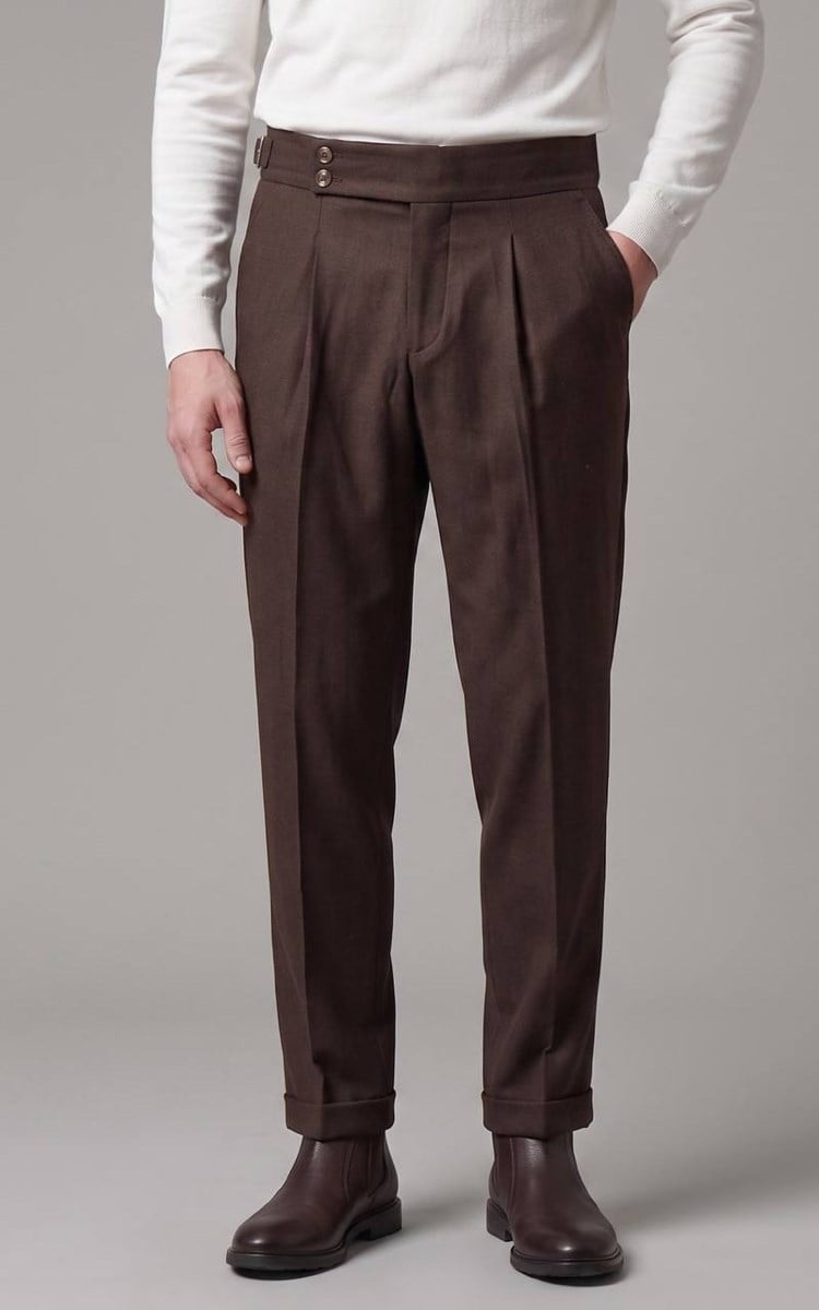 GABARDİN PANTOLON KAHVE