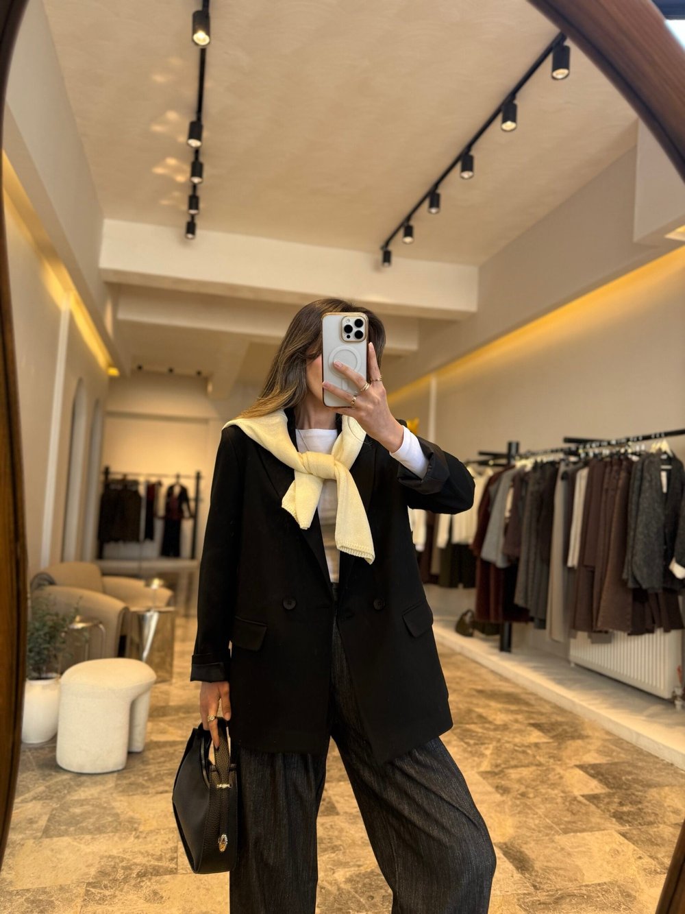 Kruvaze süs cepli blazer ceket