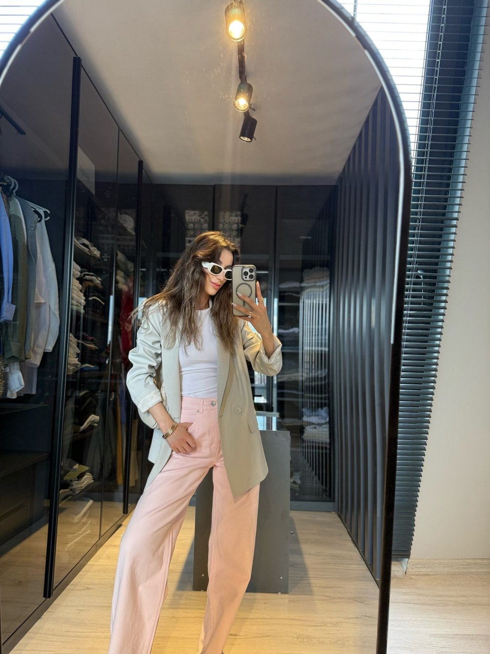 Parça boya wide leg pantolon