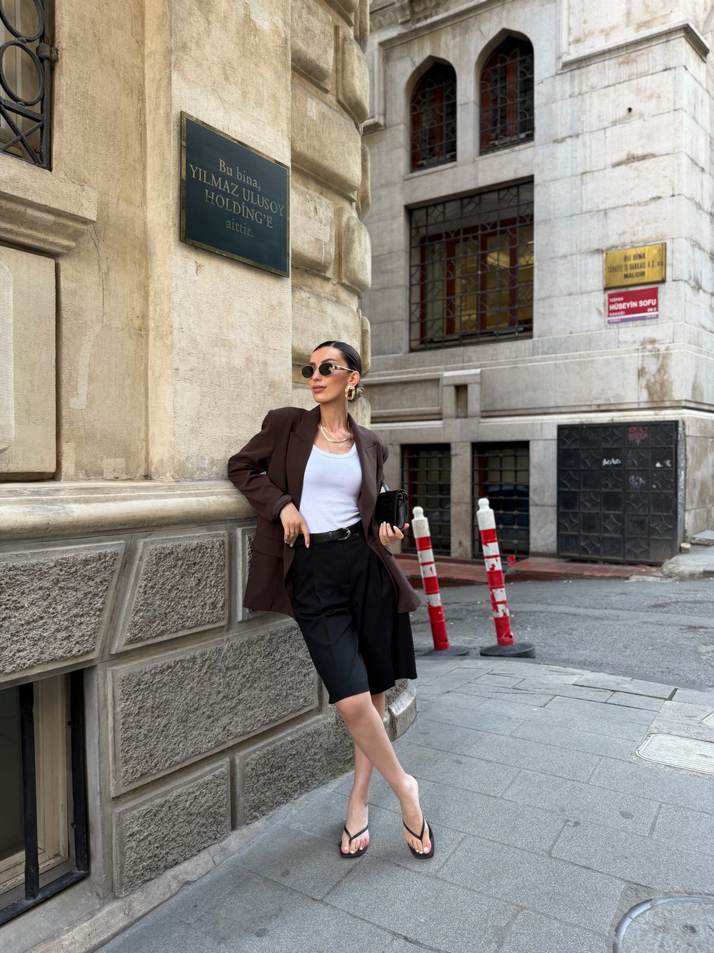 Kahve Kruvaze Blazer ceket 