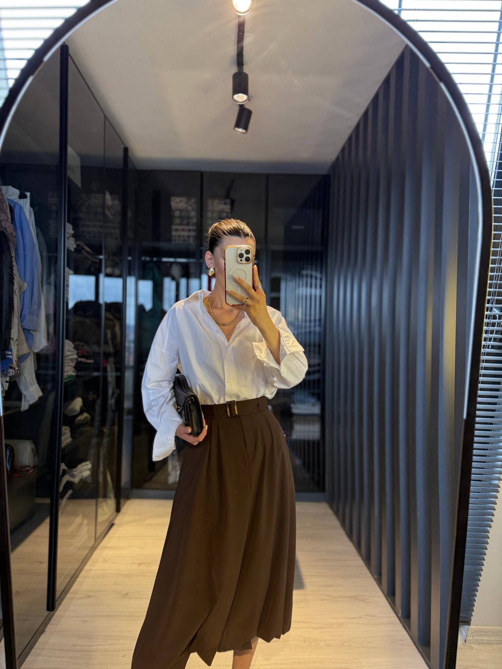 Kemerli Balon Midi Etek