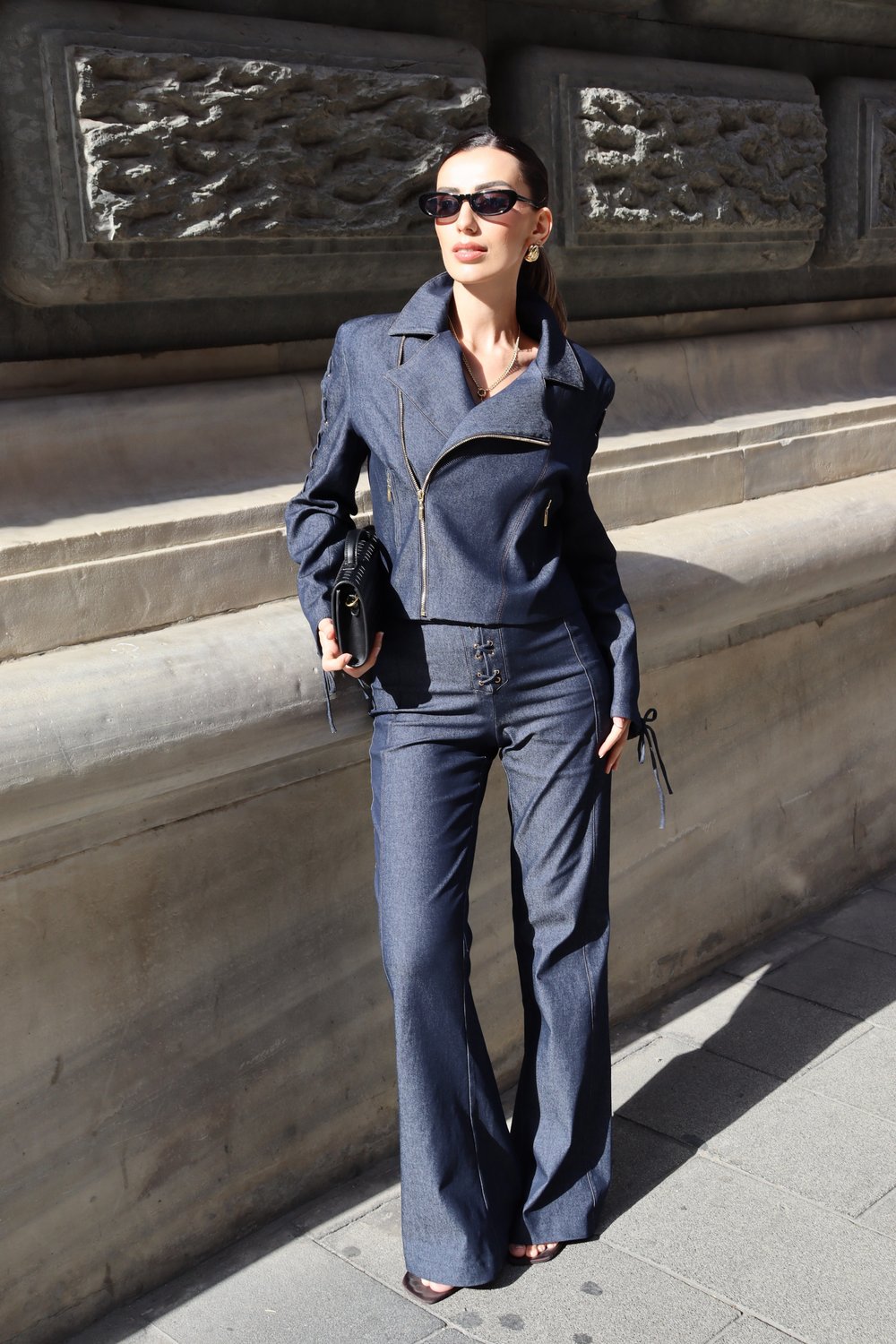 Lavicert Denim Kuşgözü Detaylı Ceket 