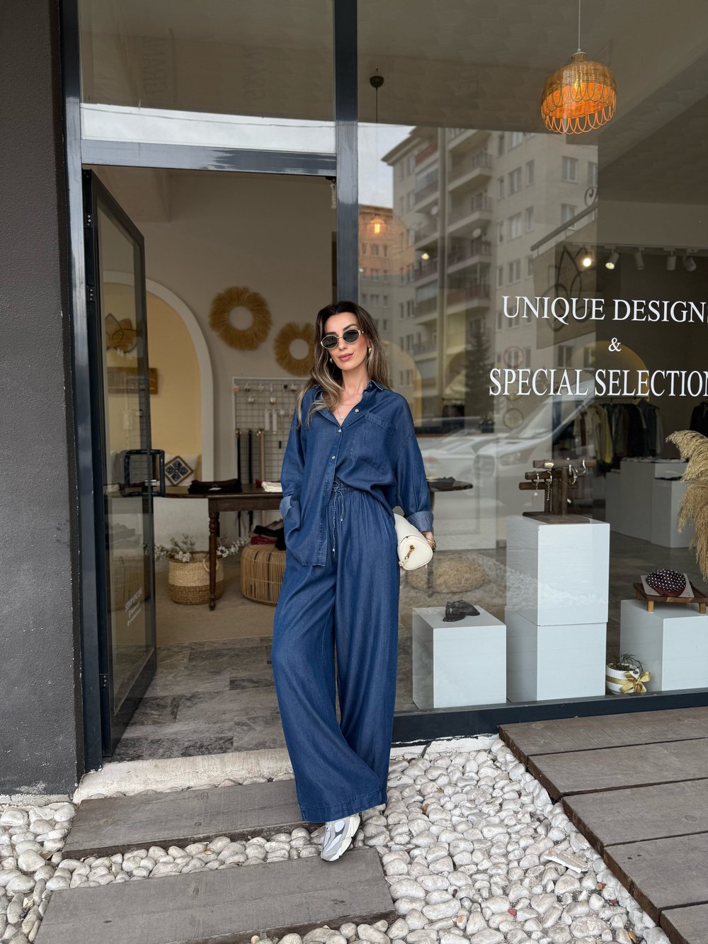 Lacivert Tensel Denim Takım 