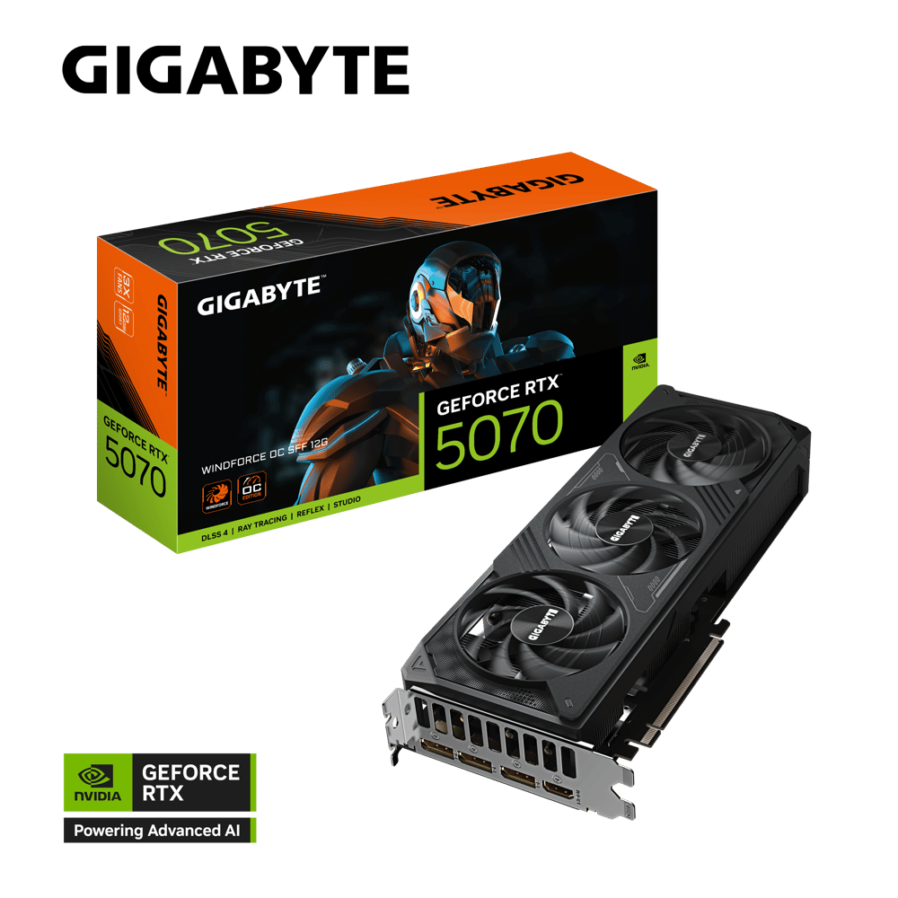 GIGABYTE RTX5070 GV-N5070WF3OC-12GD 12GB Geforce RTX5070 GDDR7 192bit HDMI 3xDP 16x Ekran Kartı