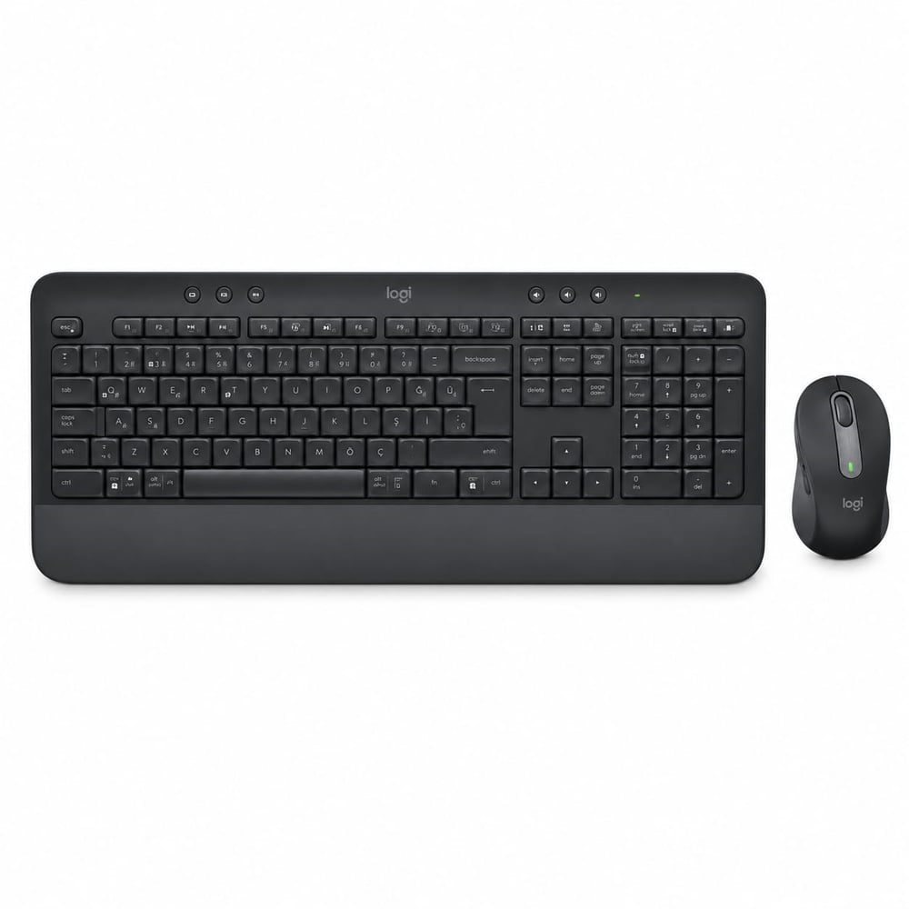 LOGITECH MK650 Q Türkçe Bluetooth + 2.4GHZ Standart Siyah Kurumsal Klavye+ Mouse