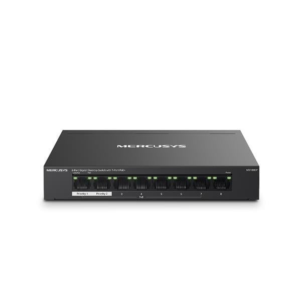 TP-LINK MERCUSYS MS108GP 8 port Gbit 7 Port PoE+ 65W Desktop Yönetilemez Switch