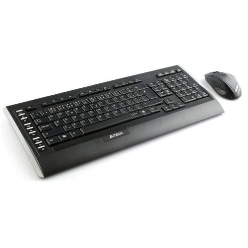 A4 Tech 9300F Türkçe Q Kablosuz Klavye Mouse Set Siyah Multimedya