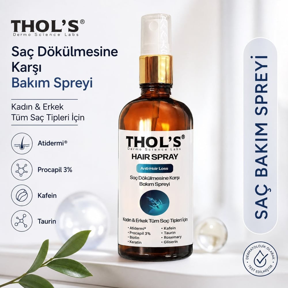 THOL'S HAIR SPRAY ANTI-HAIR LOSS (TB31) SAÇ DÖKÜLMESİNE KARŞI BAKIM SPREYİ - 50 ML