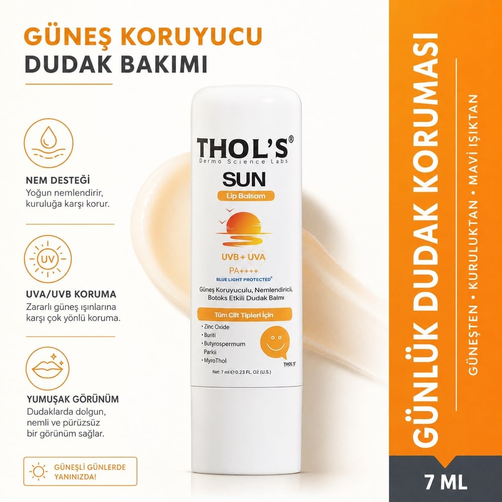 THOL'S Sun TB17 Lip Balm Dudak Bakımı Dolgu Etkili Güneş Koruyucu - 7 ml