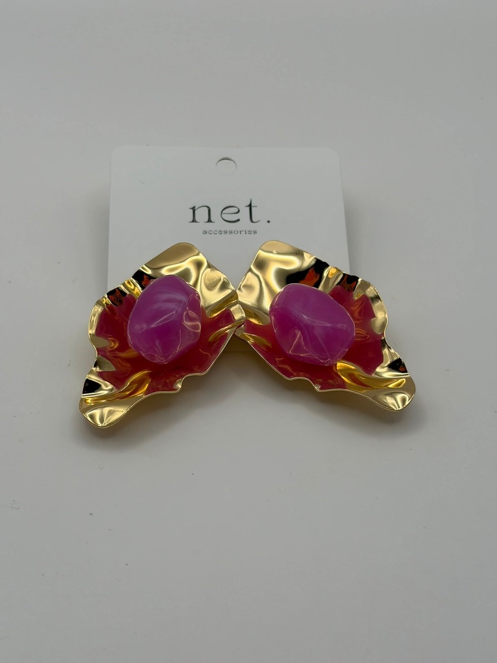 ASİMETRİK GOLD PEMBE VİNTEGE KÜPE