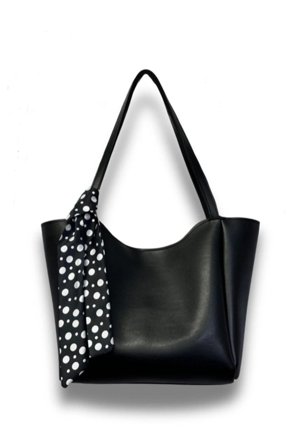 SİYAH Kadın Fularlı Fermuarlı Kapamalı Shopper El Ve Omuz Çantası