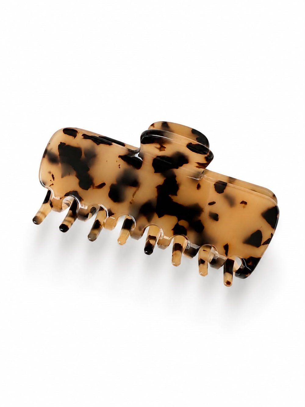 Les Petites Mains Bej Leopar Desenli Kemik Asetat Saç Tokası