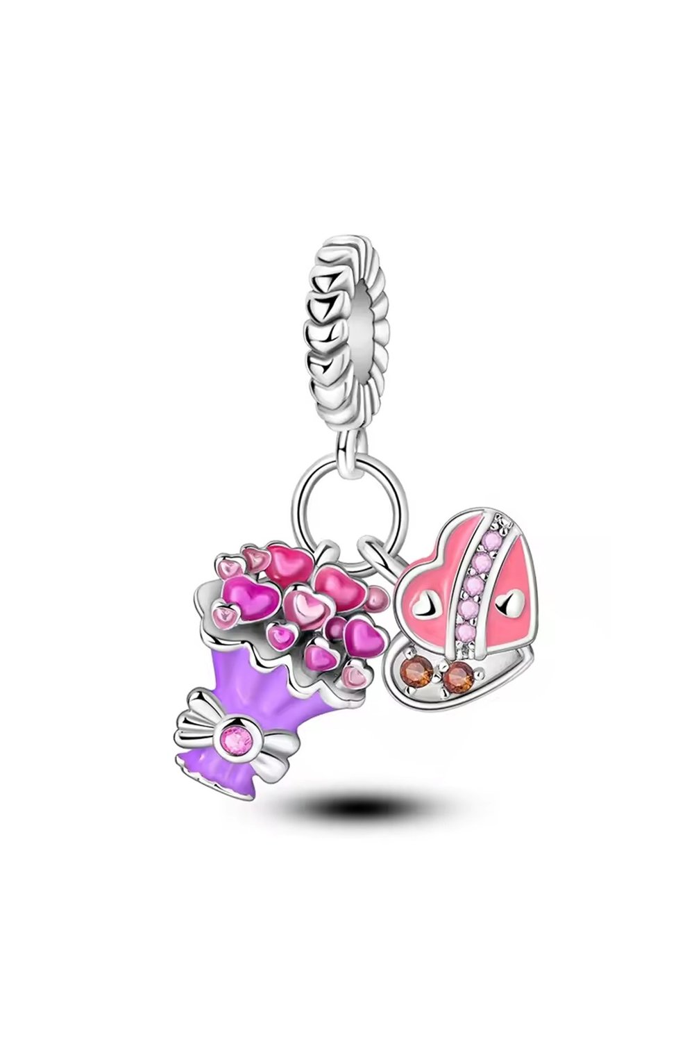  Buket Çiçek ve Çikolata Sallantılı Charm