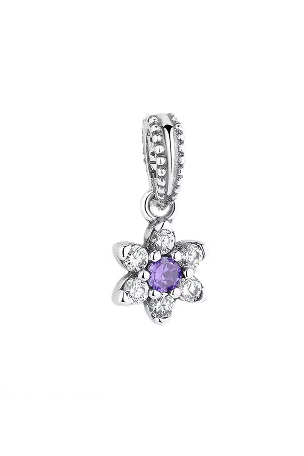  Mor Taşlı Kar Tanesi Sallantılı Charm