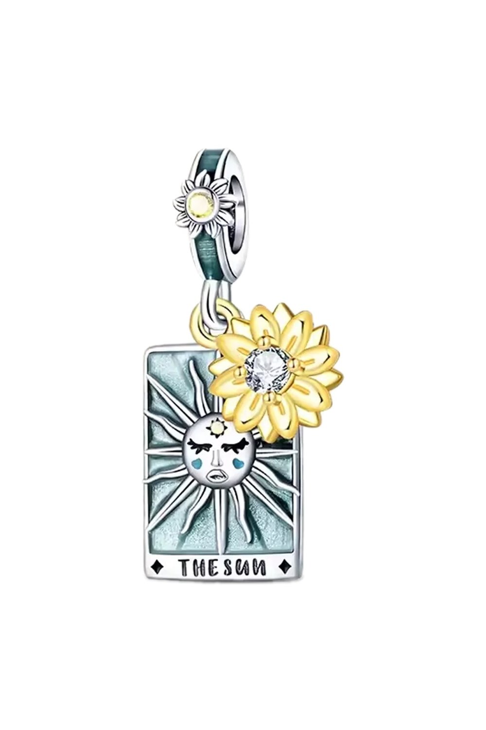 Güneş The Sun Tarot Kartı Sallantılı 925 Ayar Gümüş Charm