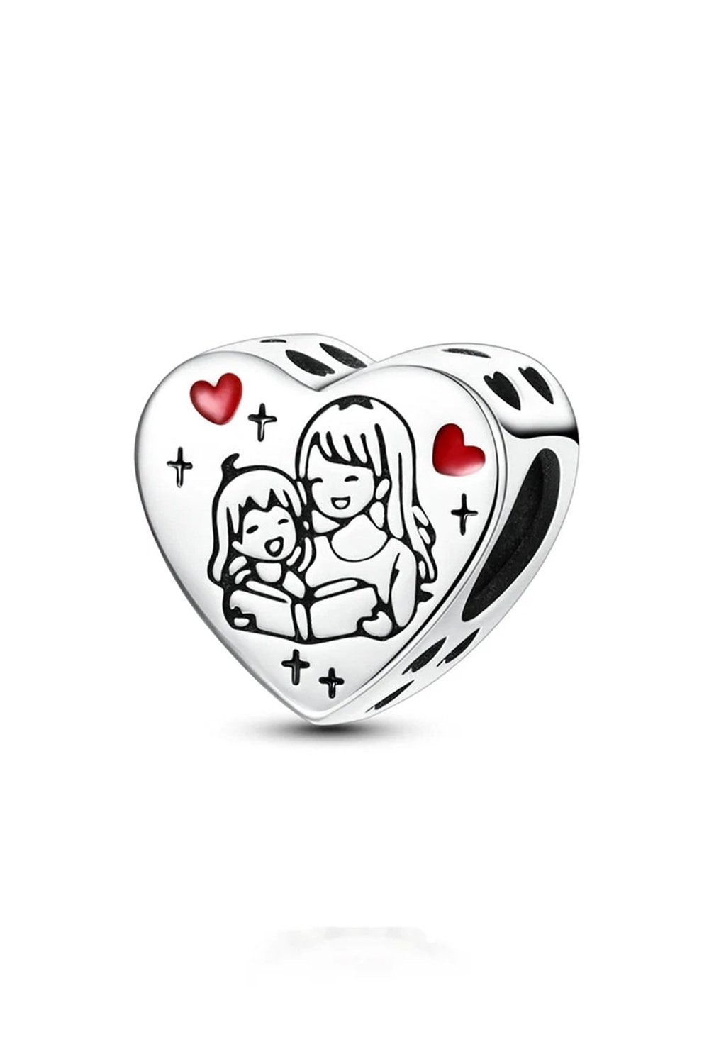 Hikaye Zamanı Anne ve Kız Kalp Charm