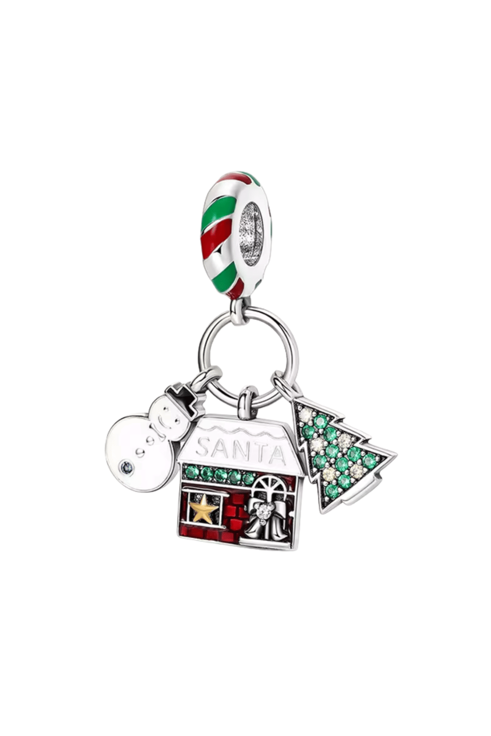 Kardan Adam, Karlı Ev ve Noel Ağacı Sallantılı Charm